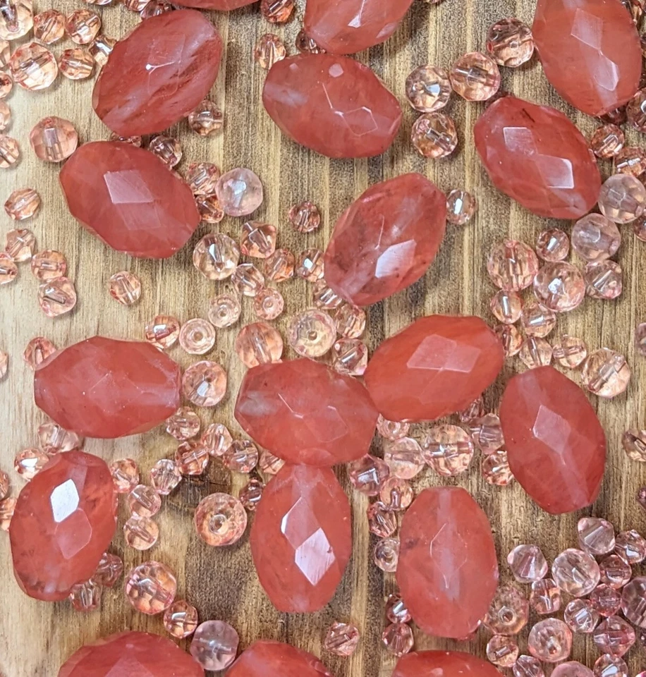Quartz Beads Cherry Quartz Oval Beads for Jewelry Making Mix  200+ pcs - Image 3 of 4