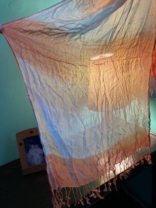 Orange/Cream Vintage Cotton Lightweight Scarf
