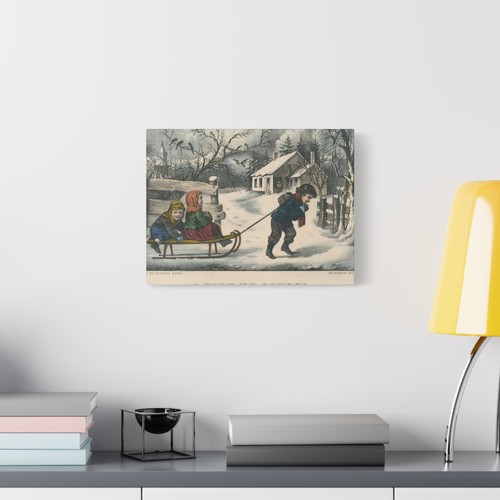 Currier & Ives - A Ride to School - 1868–78 v2 - Canvas Wall Art - Bild 8 von 21