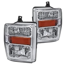 Fits 2008-2010 Ford F250 F350 F450 F550 Superduty Headlights Left+Right Assembly