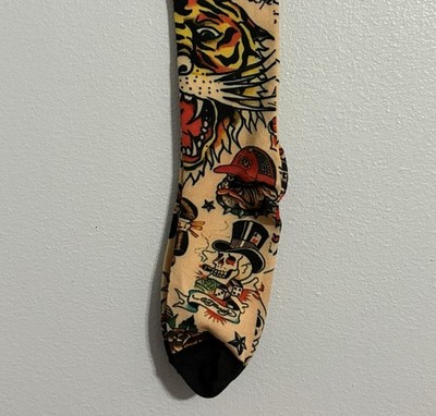 Tattoo Designer Traditional Art Dress Socks Pair Men 8-12 Gift NEW