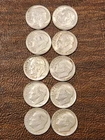 90% Silver Roosevelt Dimes Lot of 10 Pre-1965 Circulated