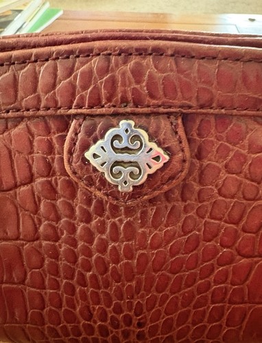 Brighton Handtasche rot Leder Kroko Magnet Clipverschluss * BESCHREIBUNG LESEN - Bild 2 von 15