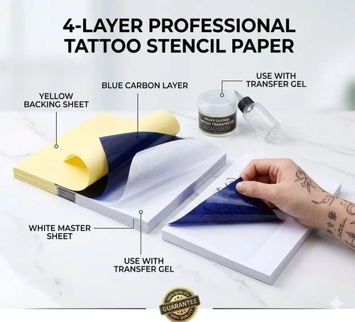 Tattoo Transfer Paper Stencil Carbon Thermal Tracing Hectograph Supplies Sheets image 4