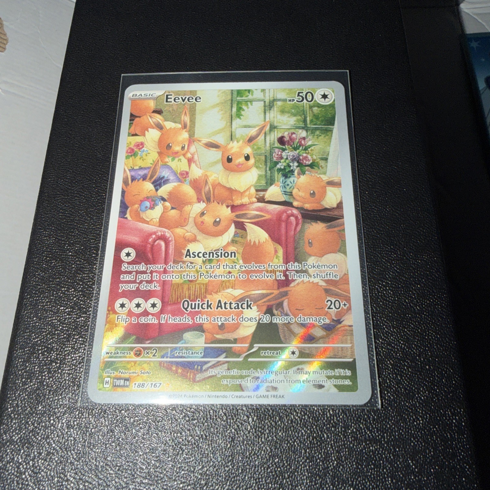Pokémon TCG Eevee Card Twilight Masquerade IR 188/167 Near Mint Condition