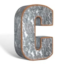 CraftyCrocodile 7" Galvanized Metal Letters for Wall Decor - 3D Medium, C