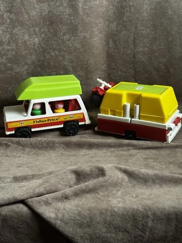 Vintage Fisher Price Little People Pop-Up Camper Complete Set
