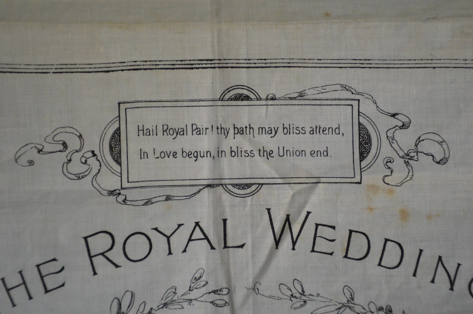 Royal Wedding Queen Victoria Printed Hankerchief 1893 Duke of York P. Victoria M - Image 3 of 4