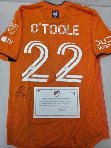 New York City FC KEVIN O'TOOLE Signed Match Game Used 2023 Season Soccer Jersey