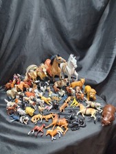VINTAGE PLASTIC FARM ANIMALS  FIGURES Horse Equestrian Dogs Lot Of 62