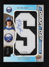 2023 Upper Deck SP Game Used Draft Day Marks 25/35 Matthew Savoie Matt Auto 6hh