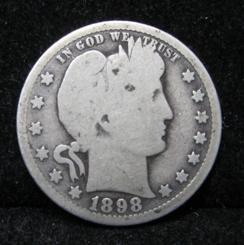 1898-O BARBER QUARTER DOLLAR - 90% SILVER -  BETTER DATE - FREE SHIPPING