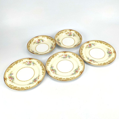 Noritake Topaze 3pc 6.25'' Plate & 2pc 5'' Bowl Set - #653 - Japan - china