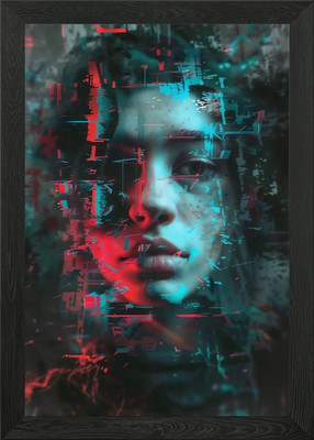 Digital Distortion Gerahmtes Wandbild Poster Leinwanddruck Bild