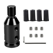 M12x1.25 Shift Knob Adapter, Aluminum Gear Shift Adapter Kit with 4-Sizes Black