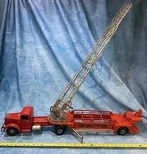 Vintage Smith Miller Mack Fire Ladder Truck, S.M.F.D. Toy Vehicle, Engine 37”