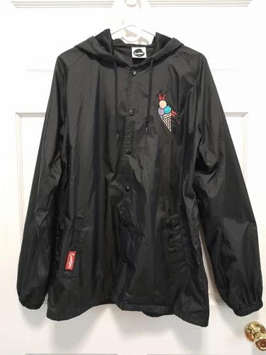 Giacca a vento Cookies SF x Gucci Mane 2012 Wizop XL nera con cappuccio a scatto