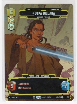 Star Wars Unlimited LotF Prestige Foil Card LOF1107 Depa Billaba
