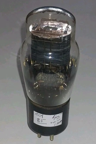 VINTAGE RCA TYPE 45 AUDIO OUTPUT AMPLIFIER VACUUM TUBE TEST GOOD