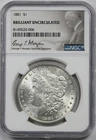 1881 $1 NGC Brilliant Uncirculated Morgan Silver Dollar George Morgan Fascimile