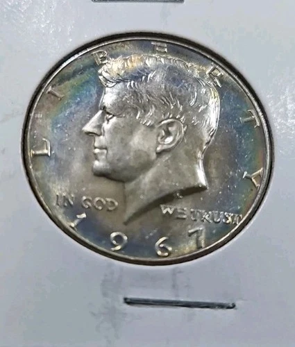 1967 JFK Half Dollar BlueBerry Coin  BU Cond. 50+ No Mint Mark
