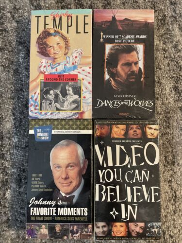 Lot Of 4 VHS Tapes. Costner, Shirley Temple, Johnny Carson - Afbeelding 1 van 5