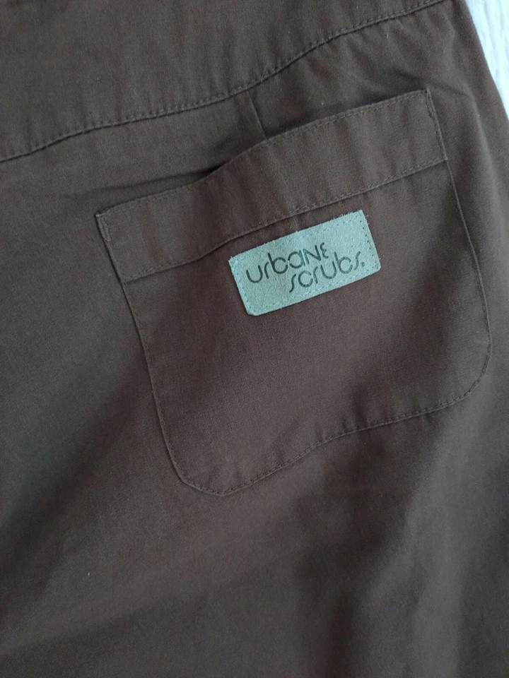 Pantalones Médicos Urbane Para Mujer S Marrón Mezcla Algodón Cremallera Botón 9705 Foto 3 de 4