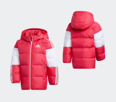 Adidas Kinder Daunen Jacke abnehmbare Kapuze Winter Parka