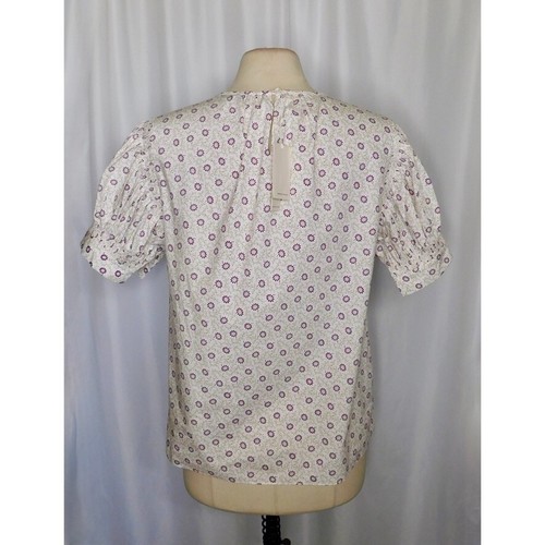 ¡¡NUEVO CON ETIQUETAS!! Blusa REBECCA TAYLOR Flor Moteada Popelina Suzanne Nieve Floral Grande - Imagen 8 de 14