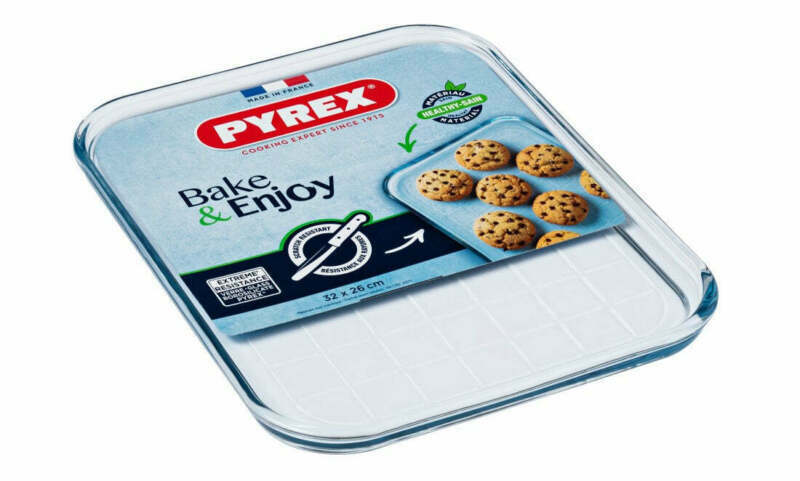 Pyrex Bake & Enjoy Glass Multipurpose Cooking Sheet Tray 32 x 26cm Clear