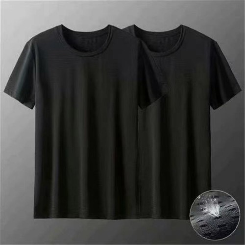 Summer Men's Loose Mesh Quick Dry Sports Casual Ice Silk Short Sleeve T-Shirt - Picture 18 of 34