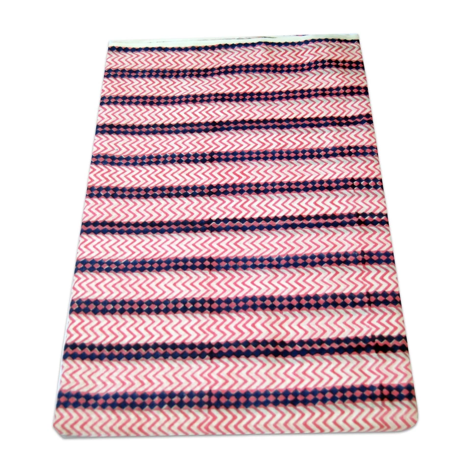 Wooden Block Printed Indian Cotton Fabric Handmade Dressmaking Sewing 5 Yards A - Image 3 of 4