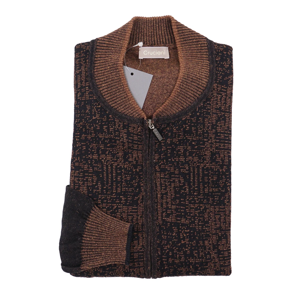 Cárdigan Suéter Cruciani Estampado Cremallera Completa Ajuste Clásico L (UE 52) NUEVO CON ETIQUETAS Foto 2 de 4