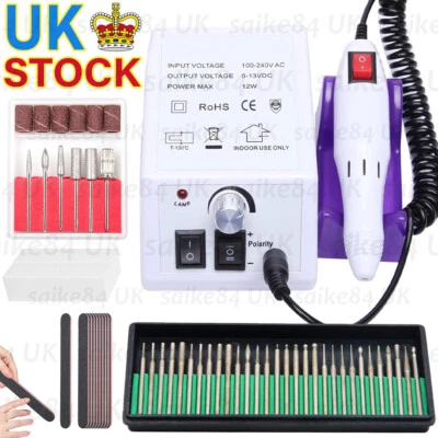 Electric Nail Art File Drill Machine Professional Manicure Pedicure False Set UK