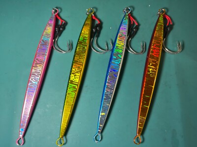 Flat Fall Glow Jig Lure – Slow Pitch Vertical Jigging For Saltwater – With Kevlar Braid & Stainless Hooks