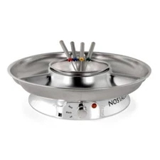 Nostalgia Electric Fondue Pot Set 10 oz Stainless Steel Forks Compact Durable