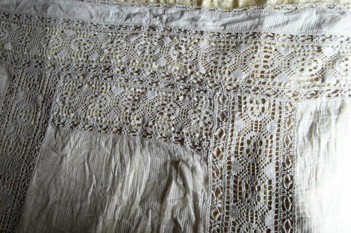 DESSU DE LIT rideau ancien coton frange #curtain old - Picture 4 of 8