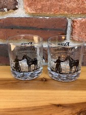 Evan Williams Kentucky's First Distiller Bourbon Whiskey Rocks Glass Set of 2