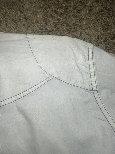 GUESS VINTAGE Large White Shirt Long-Sleeve Men Embroidered Design Pink Buttons - Picture 10 of 10