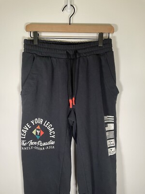 Under Armour Pants Mens Medium Black Heavyweight Terry Iron Paradise Logo  Pants