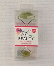Plum Beauty Jade Facial Massage Roller - Improves Skin Tone - Natural Stone-New