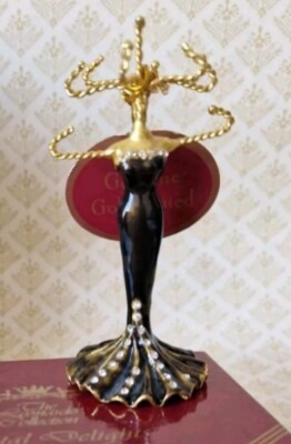 Schmuckständer Miniaturen vergoldet Schönheit Leonardo Kristall Delights Vintage