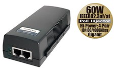Gigabit PoE Injector High Power Over Ethernet 60W 4-Pair 1000Mbps 802.3af/at