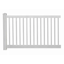 yard and pool fence panel with post and cap 4ft hx7 ftw premium vinyl clean