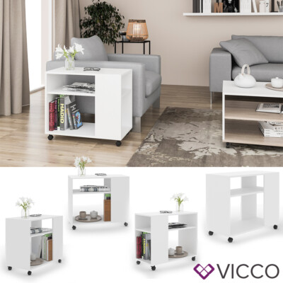 Vicco Table Basse Rafi, Blanc-Chêne, 88 x 40 cm243 - Maison