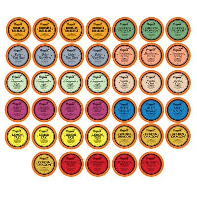 PROSPECT TEA CO Prospect Tea Sampler,Compatible Keurig 2.0 Brewers, Assorted Variety Pack, 40 Ct