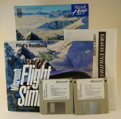 Microsoft Flight Simulator As Real As It Gets 1993 5.0 PC MS-DOS & Handbook *
