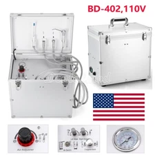 Dental Portable Delivery Unit Air Compressor Suction System Syringe Rolling Case
