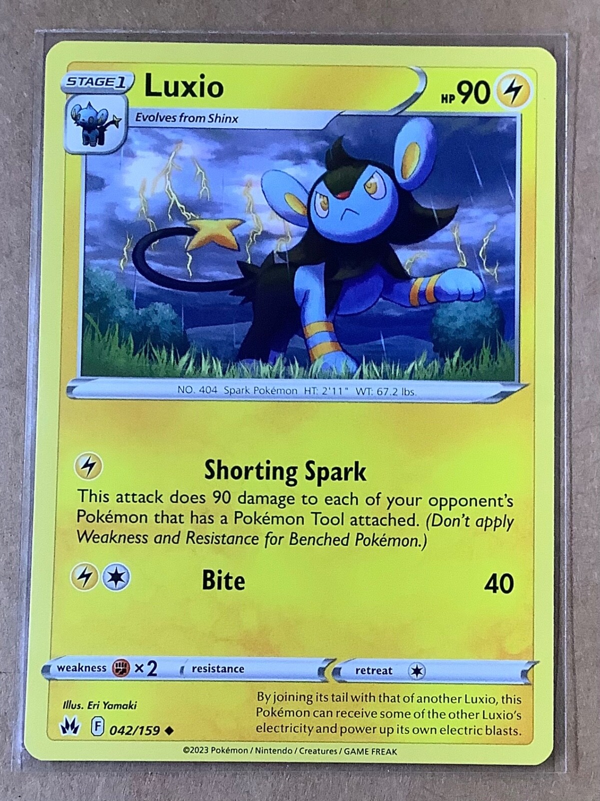 2023 Pokemon Crown Zenith - 42/159 Luxio Regular - NM