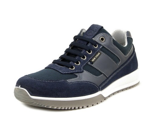 Scarpe Sportive Sneaker Uomo Pelle e Tessuto Blu Plantare Estraibile, New  Gisab | eBay